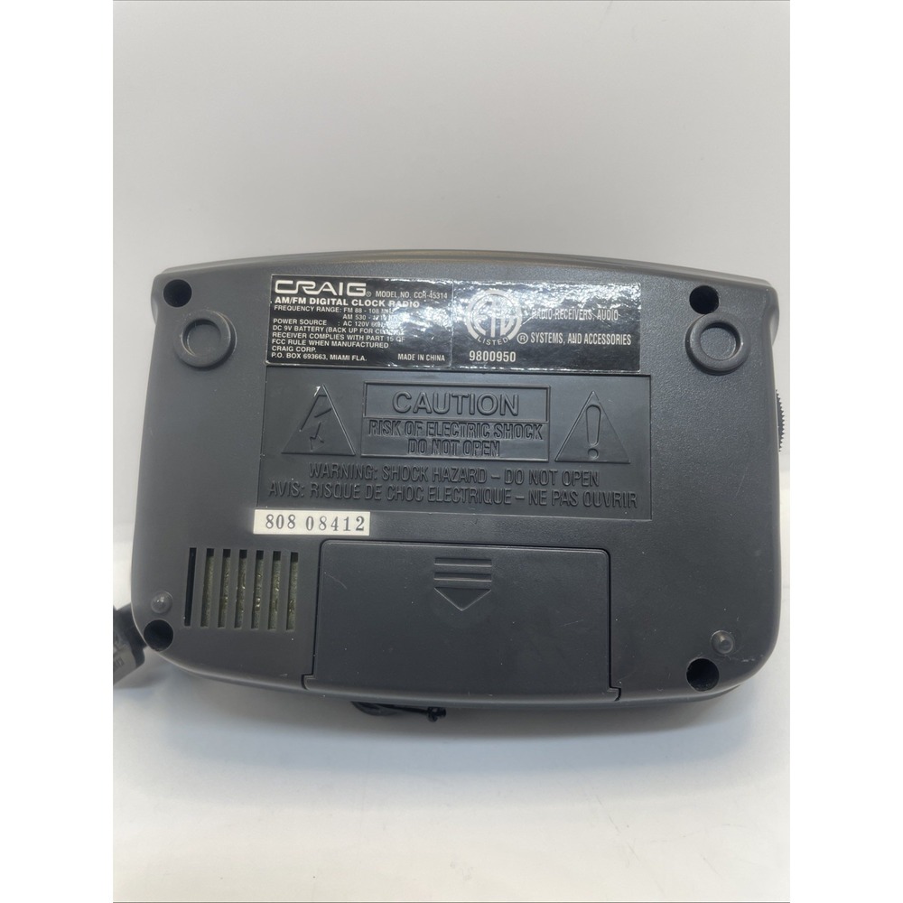 Craig FM RADIO ALARM CLOCK Model NO:-CCR45314 Tested - Picture 8 of 15